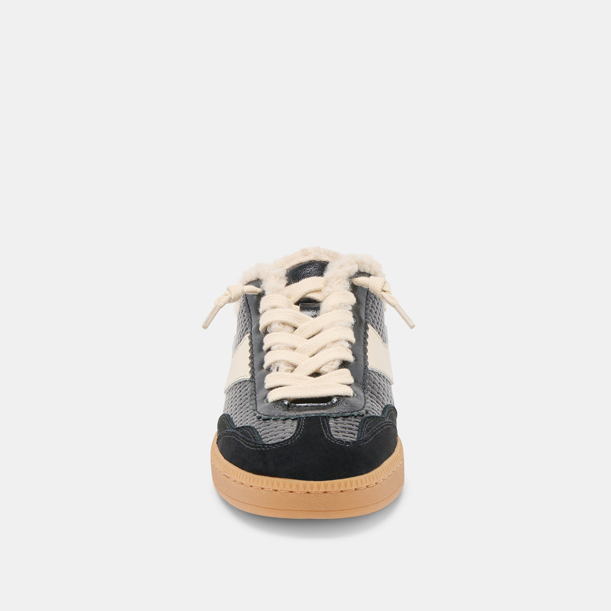Dolce Vita SHOES Notice Slide Plush Black Woven Leather Sneakers