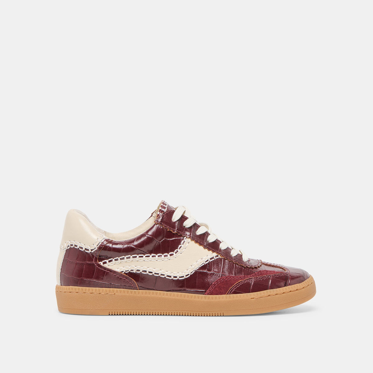 Dolce Vita SHOES NOTICE STITCH SNEAKERS OXBLOOD CROCO EMBOSSED LEATHER
 – Dolce Vita