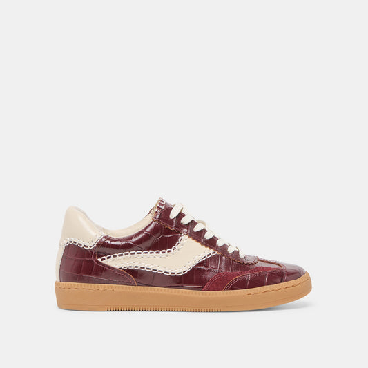 Dolce Vita SHOES NOTICE STITCH SNEAKERS OXBLOOD CROCO EMBOSSED LEATHER
 – Dolce Vita