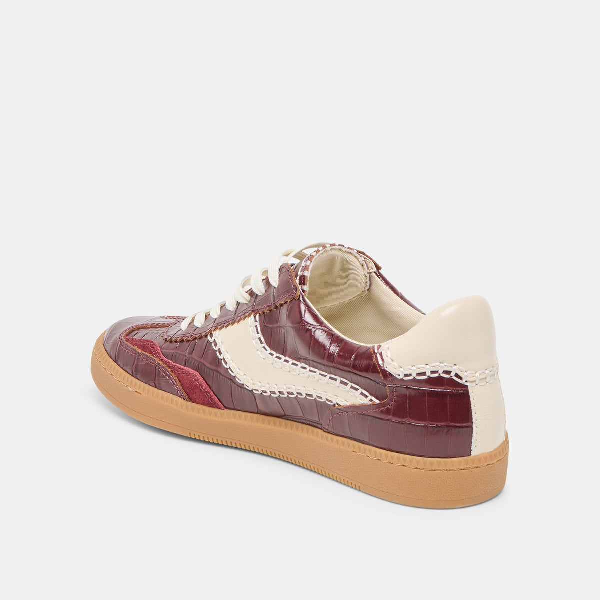 Dolce Vita SHOES NOTICE STITCH SNEAKERS OXBLOOD CROCO EMBOSSED LEATHER
 – Dolce Vita