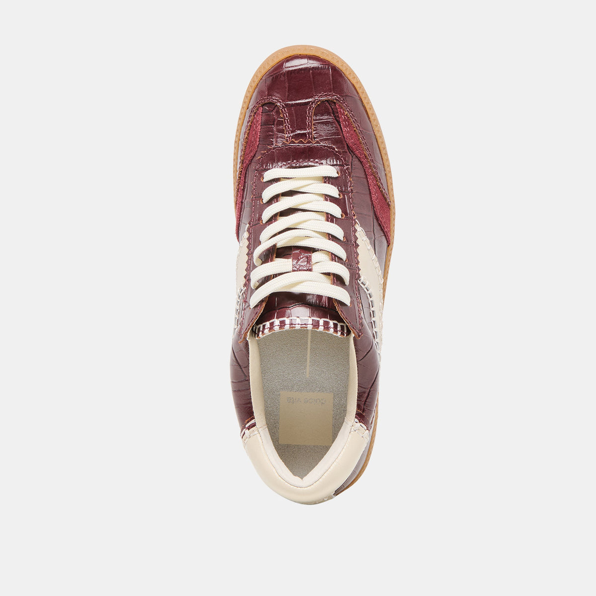 Dolce Vita SHOES NOTICE STITCH SNEAKERS OXBLOOD CROCO EMBOSSED LEATHER
 – Dolce Vita