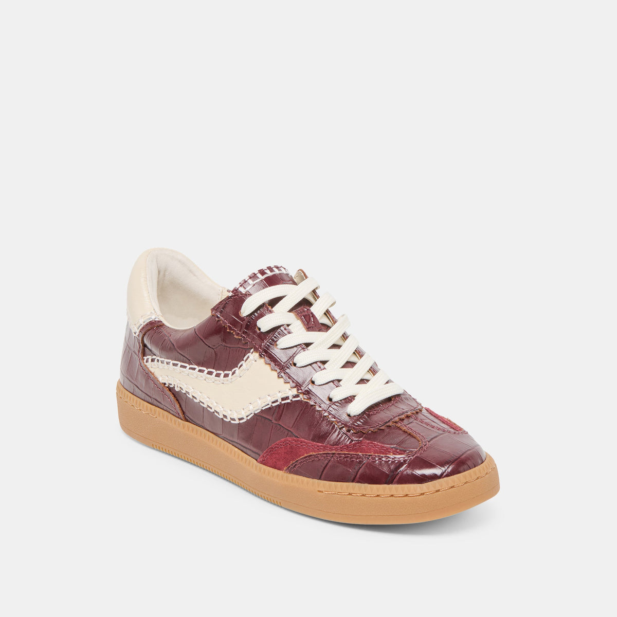 Dolce Vita SHOES NOTICE STITCH SNEAKERS OXBLOOD CROCO EMBOSSED LEATHER
 – Dolce Vita