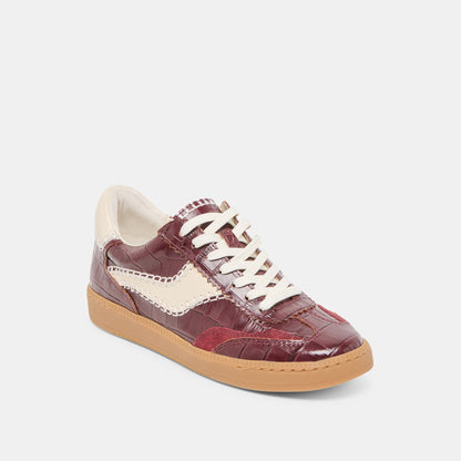 Dolce Vita SHOES NOTICE STITCH SNEAKERS OXBLOOD CROCO EMBOSSED LEATHER
 – Dolce Vita