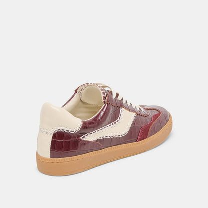 Dolce Vita SHOES NOTICE STITCH SNEAKERS OXBLOOD CROCO EMBOSSED LEATHER
 – Dolce Vita