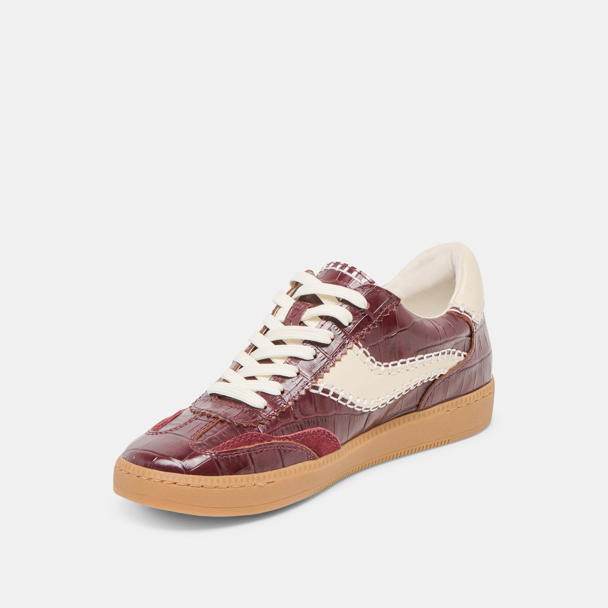 Dolce Vita SHOES NOTICE STITCH SNEAKERS OXBLOOD CROCO EMBOSSED LEATHER
 – Dolce Vita