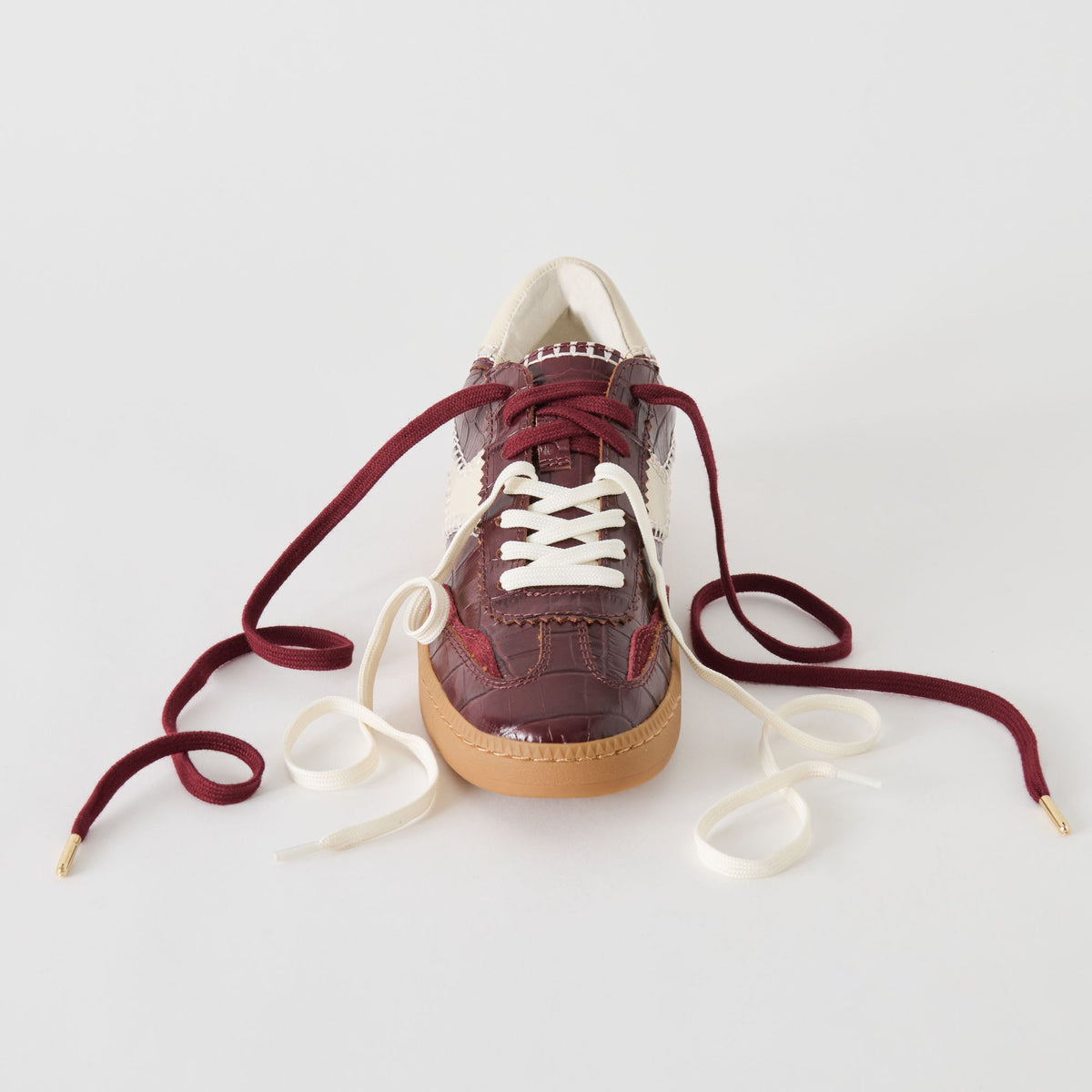 Dolce Vita SHOES NOTICE STITCH SNEAKERS OXBLOOD CROCO EMBOSSED LEATHER
 – Dolce Vita
