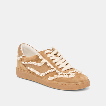 Dolce Vita SHOES Notice Lace Lt Brown Suede Sneakers
