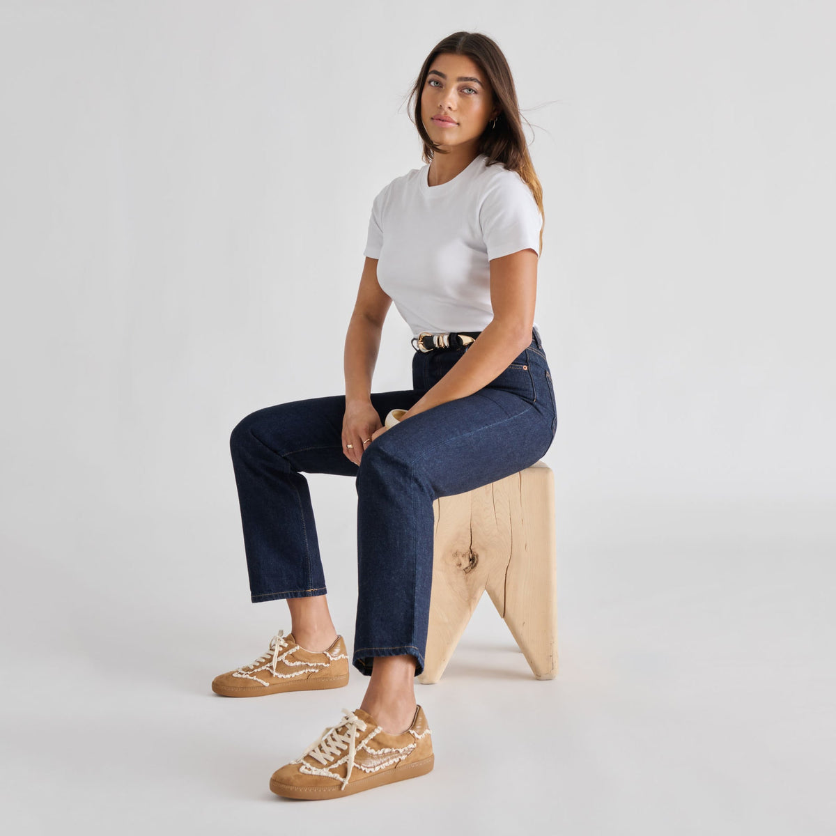 Dolce Vita SHOES Notice Lace Lt Brown Suede Sneakers