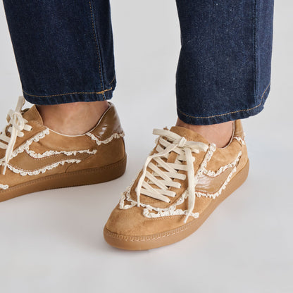 Dolce Vita SHOES Notice Lace Lt Brown Suede Sneakers