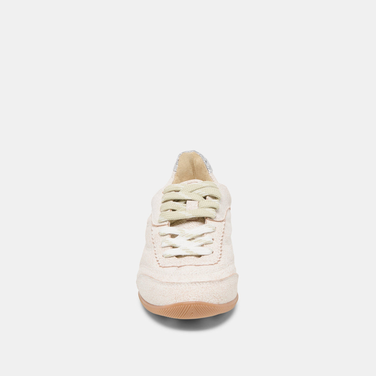 Dolce Vita SHOES Laini Off White Crackled Leather Sneakers