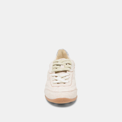 Dolce Vita SHOES Laini Off White Crackled Leather Sneakers