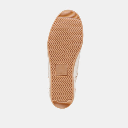 Dolce Vita SHOES Laini Off White Crackled Leather Sneakers