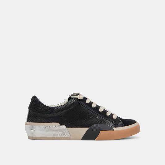 Dolce Vita SHOES Zina Sneakers Onyx Embossed Leather | Women's Sneakers
 – Dolce Vita