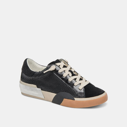 Dolce Vita SHOES Zina Sneakers Onyx Embossed Leather | Women's Sneakers
 – Dolce Vita