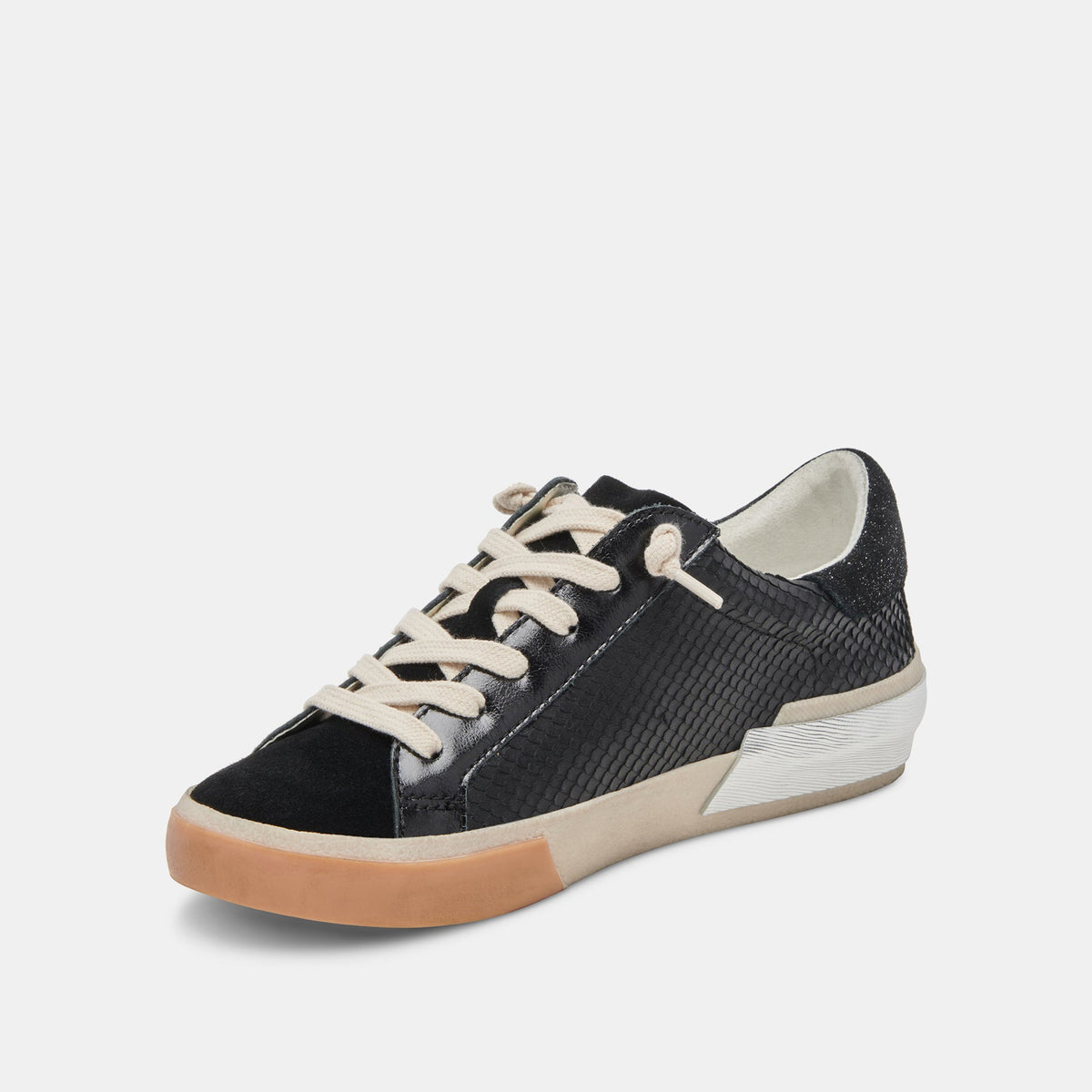 Dolce Vita SHOES Zina Sneakers Onyx Embossed Leather | Women's Sneakers
 – Dolce Vita