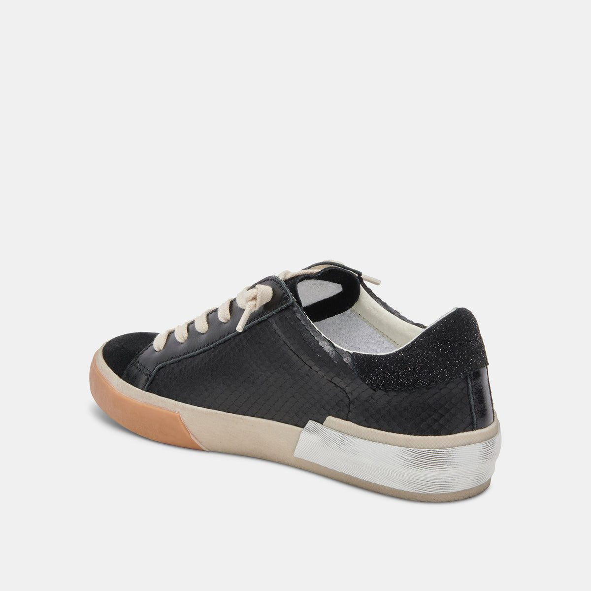 Dolce Vita SHOES Zina Sneakers Onyx Embossed Leather | Women's Sneakers
 – Dolce Vita