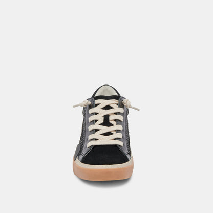 Dolce Vita SHOES Zina Sneakers Onyx Embossed Leather | Women's Sneakers
 – Dolce Vita