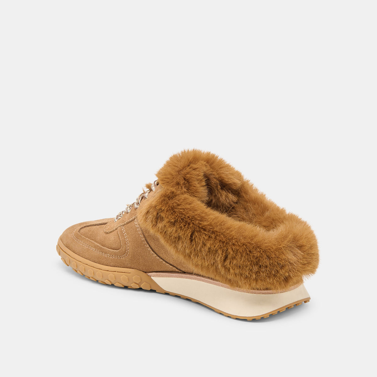 Dolce Vita SHOES Izzey Plush Lt Brown Suede Sneakers