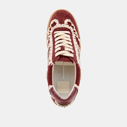 Dolce Vita SHOES Notice Lace Oxblood Suede Sneakers