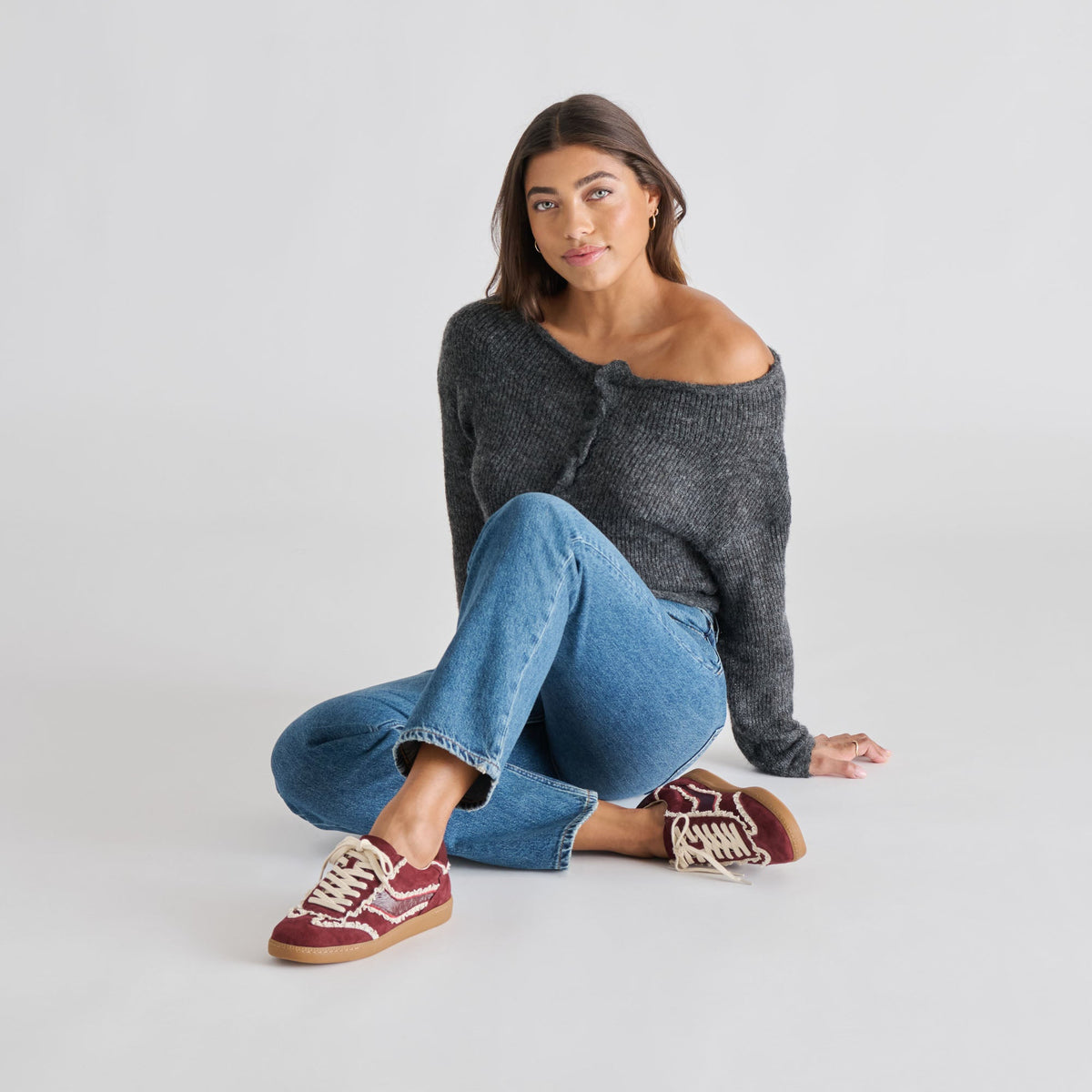 Dolce Vita SHOES Notice Lace Oxblood Suede Sneakers