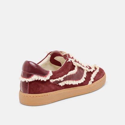 Dolce Vita SHOES Notice Lace Oxblood Suede Sneakers
