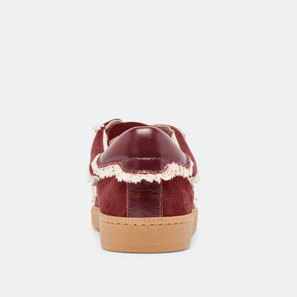 Dolce Vita SHOES Notice Lace Oxblood Suede Sneakers