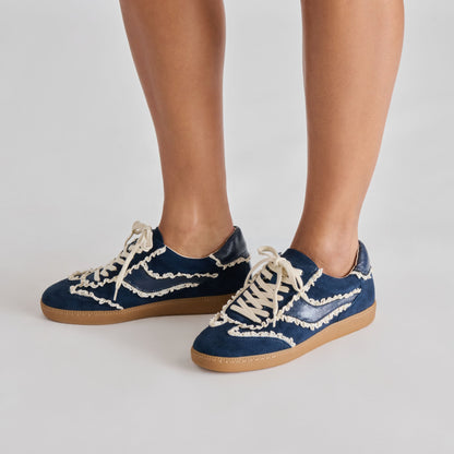 Dolce Vita SHOES Notice Lace Navy Suede Sneakers