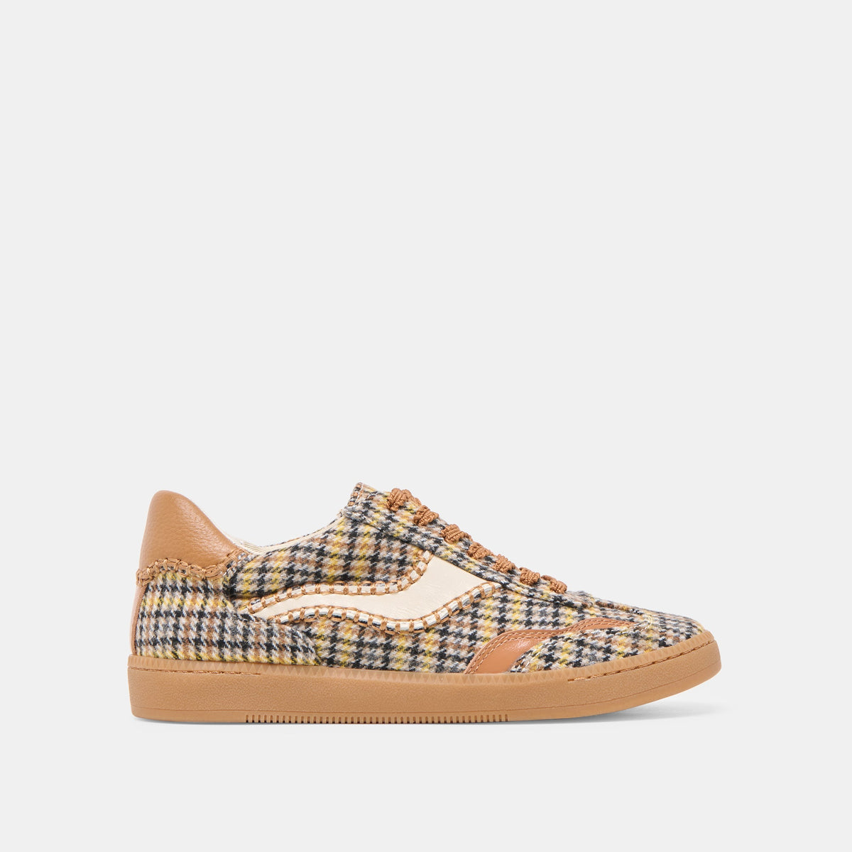 Dolce Vita SHOES Notice Stitch Yellow Plaid Tweed Sneakers