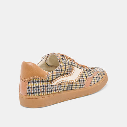 Dolce Vita SHOES Notice Stitch Yellow Plaid Tweed Sneakers