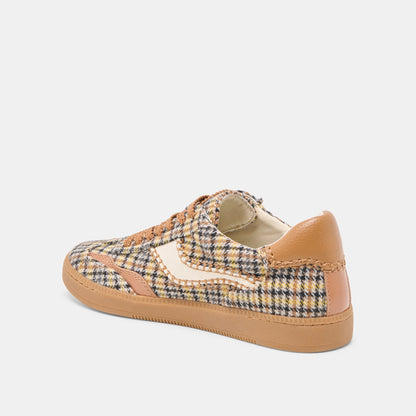 Dolce Vita SHOES Notice Stitch Yellow Plaid Tweed Sneakers