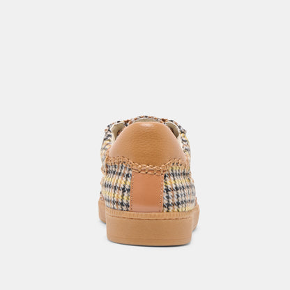 Dolce Vita SHOES Notice Stitch Yellow Plaid Tweed Sneakers