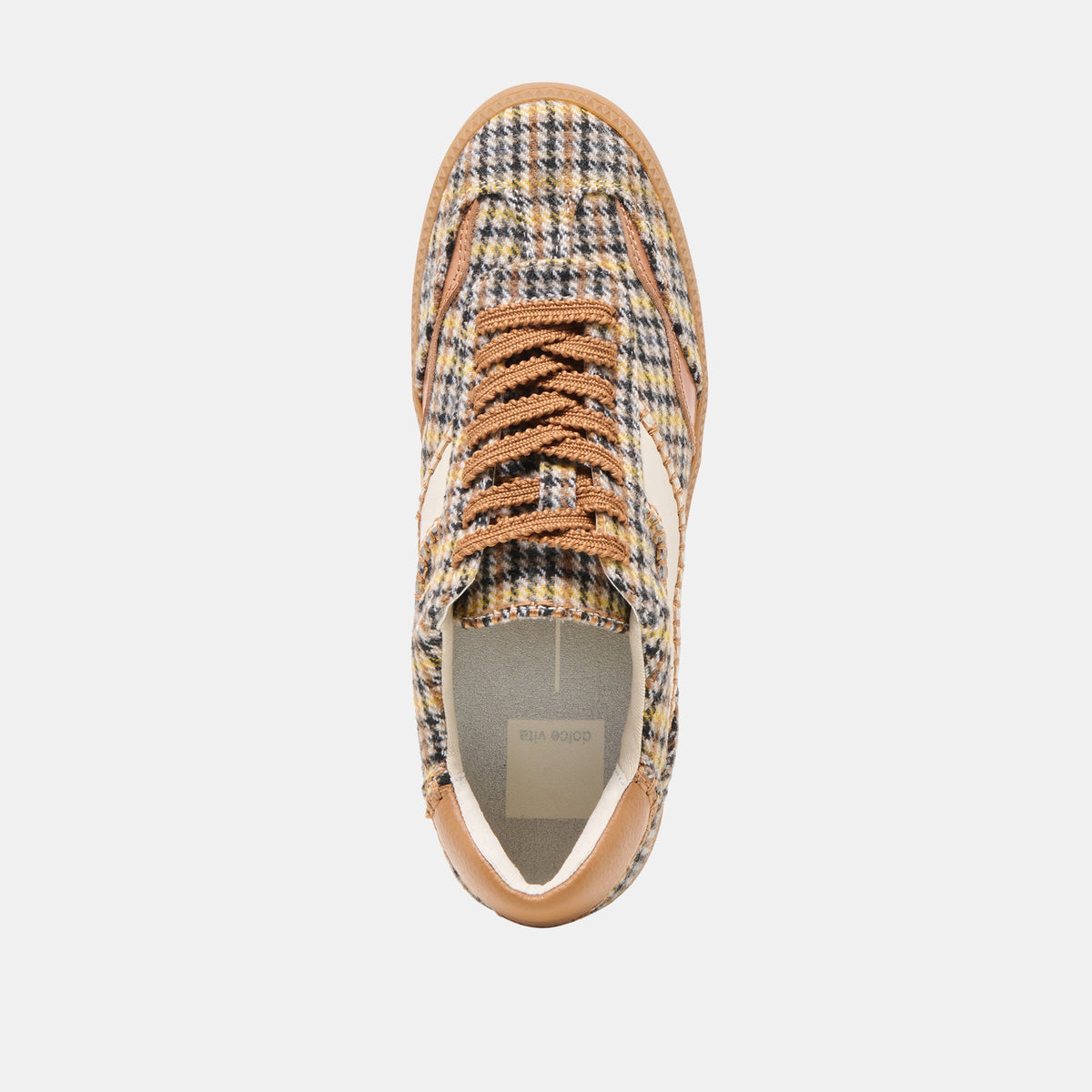 Dolce Vita SHOES Notice Stitch Yellow Plaid Tweed Sneakers