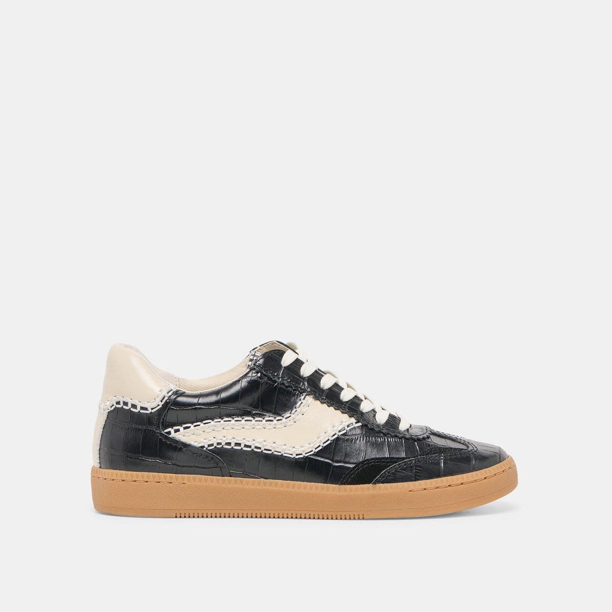 Dolce Vita SHOES NOTICE STITCH SNEAKERS NOIR CROCO EMBOSSED LEATHER
 – Dolce Vita