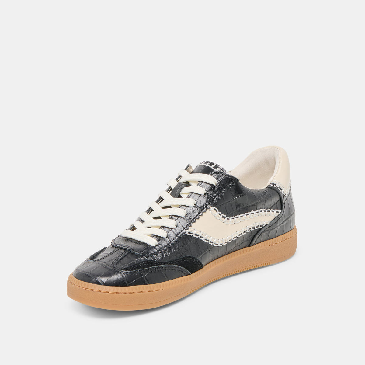 Dolce Vita SHOES NOTICE STITCH SNEAKERS NOIR CROCO EMBOSSED LEATHER
 – Dolce Vita