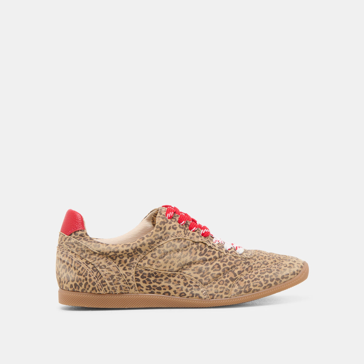 Dolce Vita SHOES Laini Tan Leopard Printed Suede Sneakers