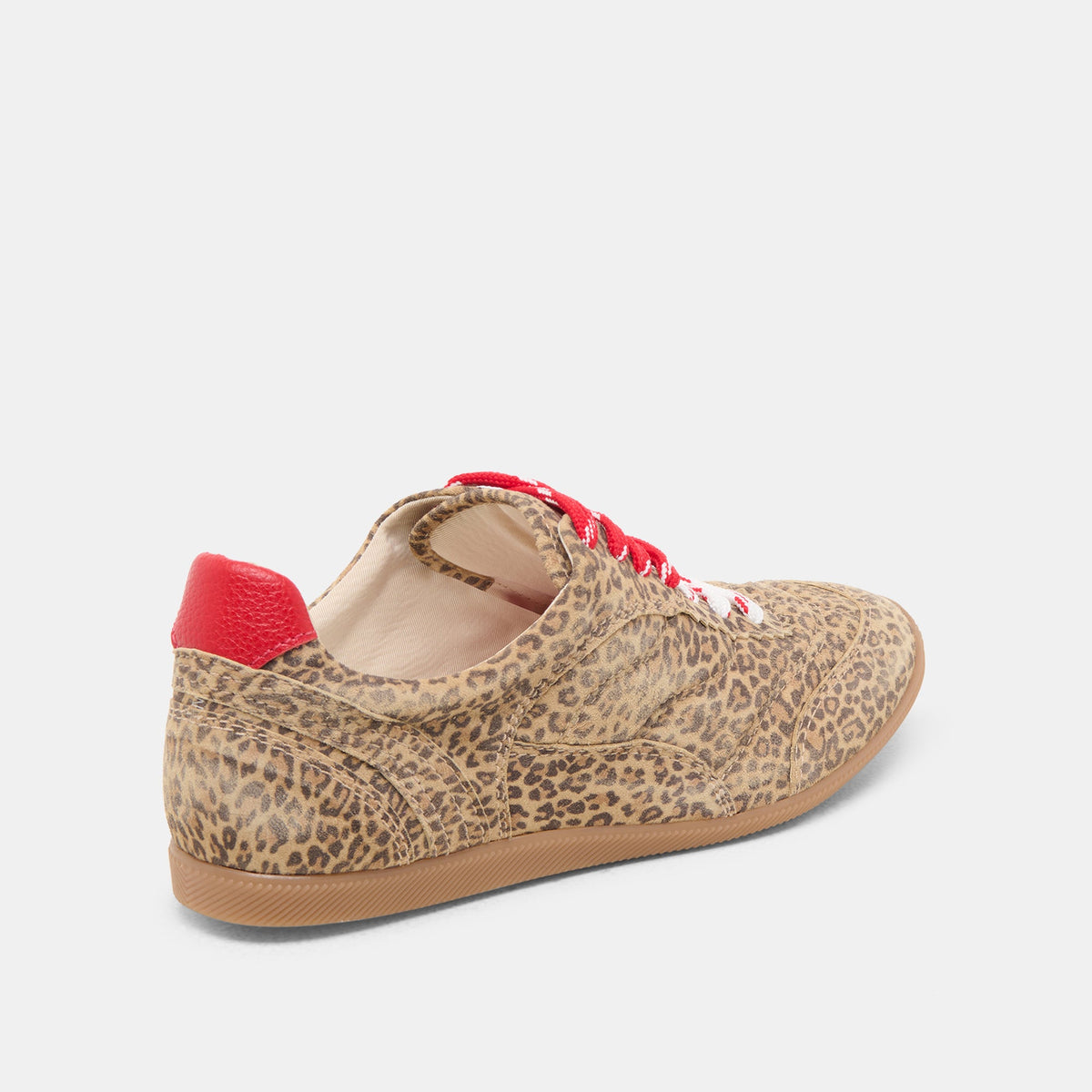 Dolce Vita SHOES Laini Tan Leopard Printed Suede Sneakers