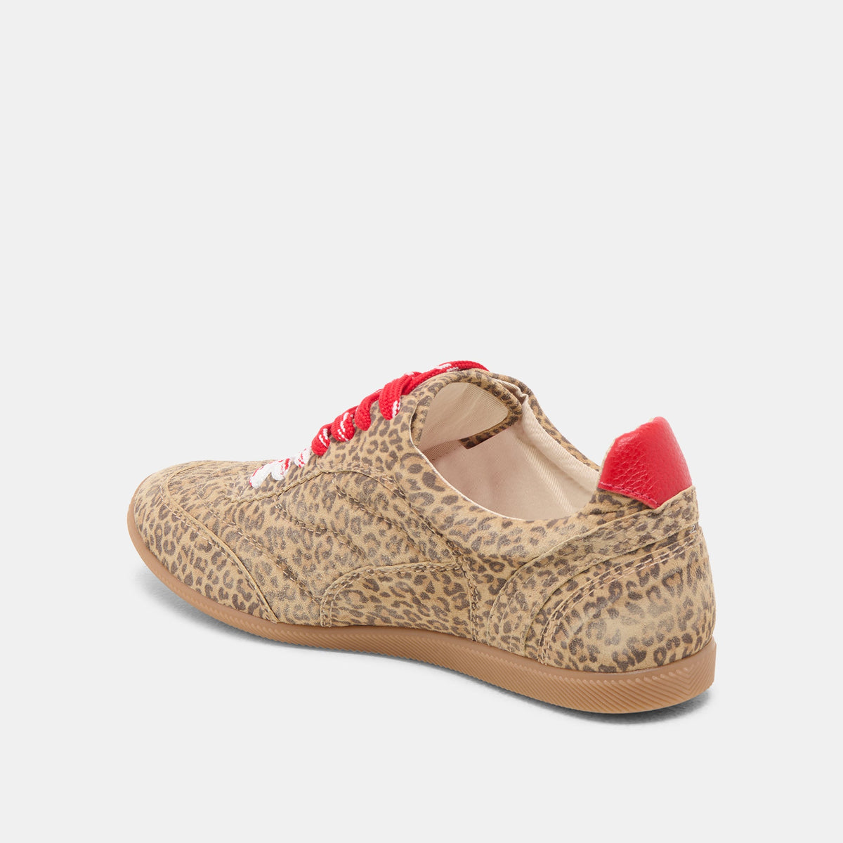 Dolce Vita SHOES Laini Tan Leopard Printed Suede Sneakers