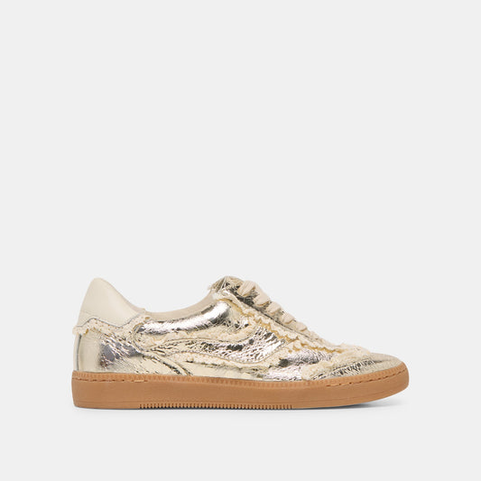 Dolce Vita SHOES Notice Lace Platinum Distressed Leather Sneakers