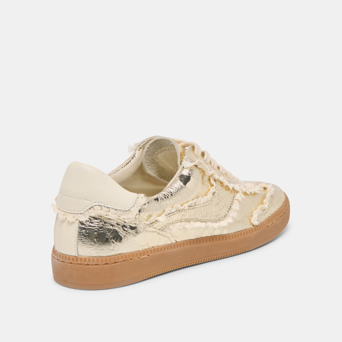 Dolce Vita SHOES Notice Lace Platinum Distressed Leather Sneakers