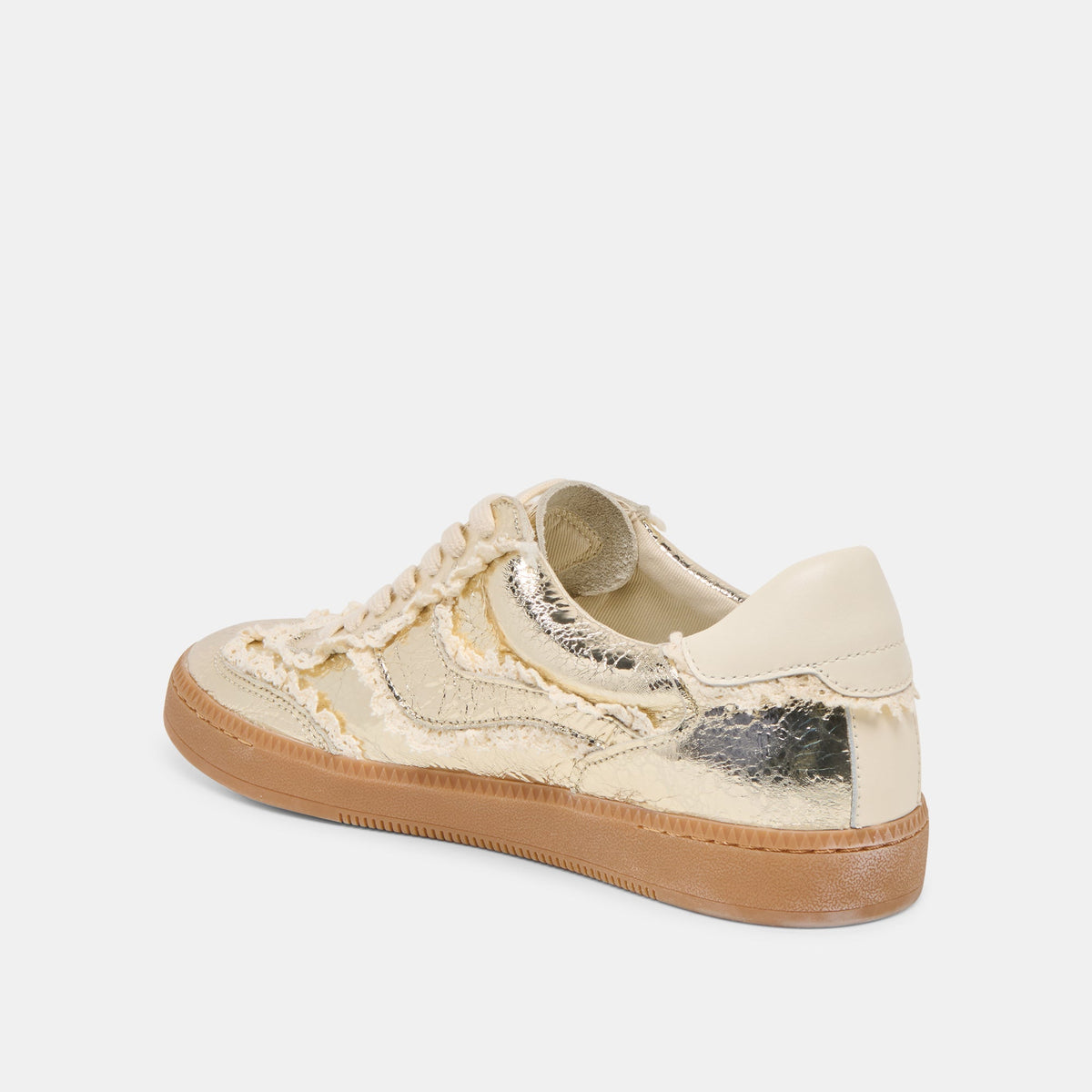 Dolce Vita SHOES Notice Lace Platinum Distressed Leather Sneakers