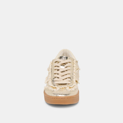 Dolce Vita SHOES Notice Lace Platinum Distressed Leather Sneakers