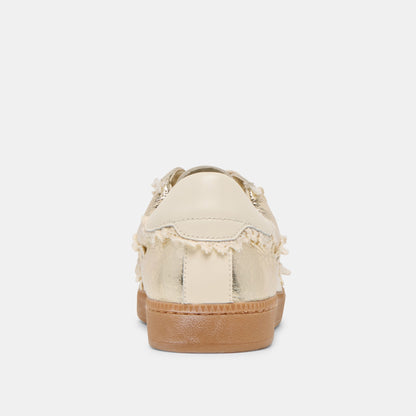 Dolce Vita SHOES Notice Lace Platinum Distressed Leather Sneakers