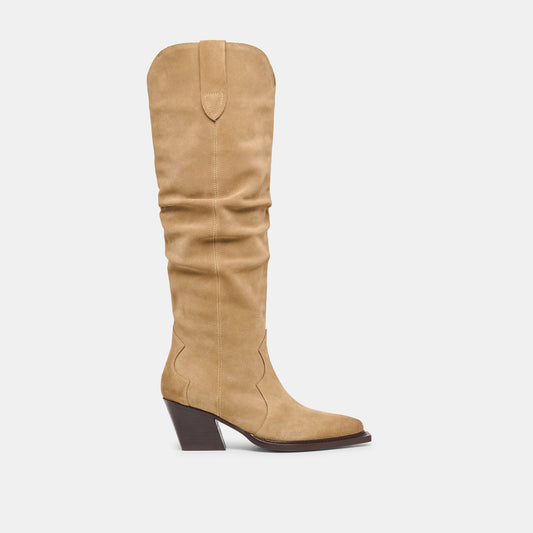Dolce Vita SHOES Buckly Camel Suede Boots