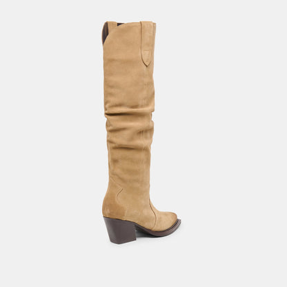 Dolce Vita SHOES Buckly Camel Suede Boots