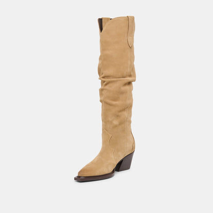 Dolce Vita SHOES Buckly Camel Suede Boots