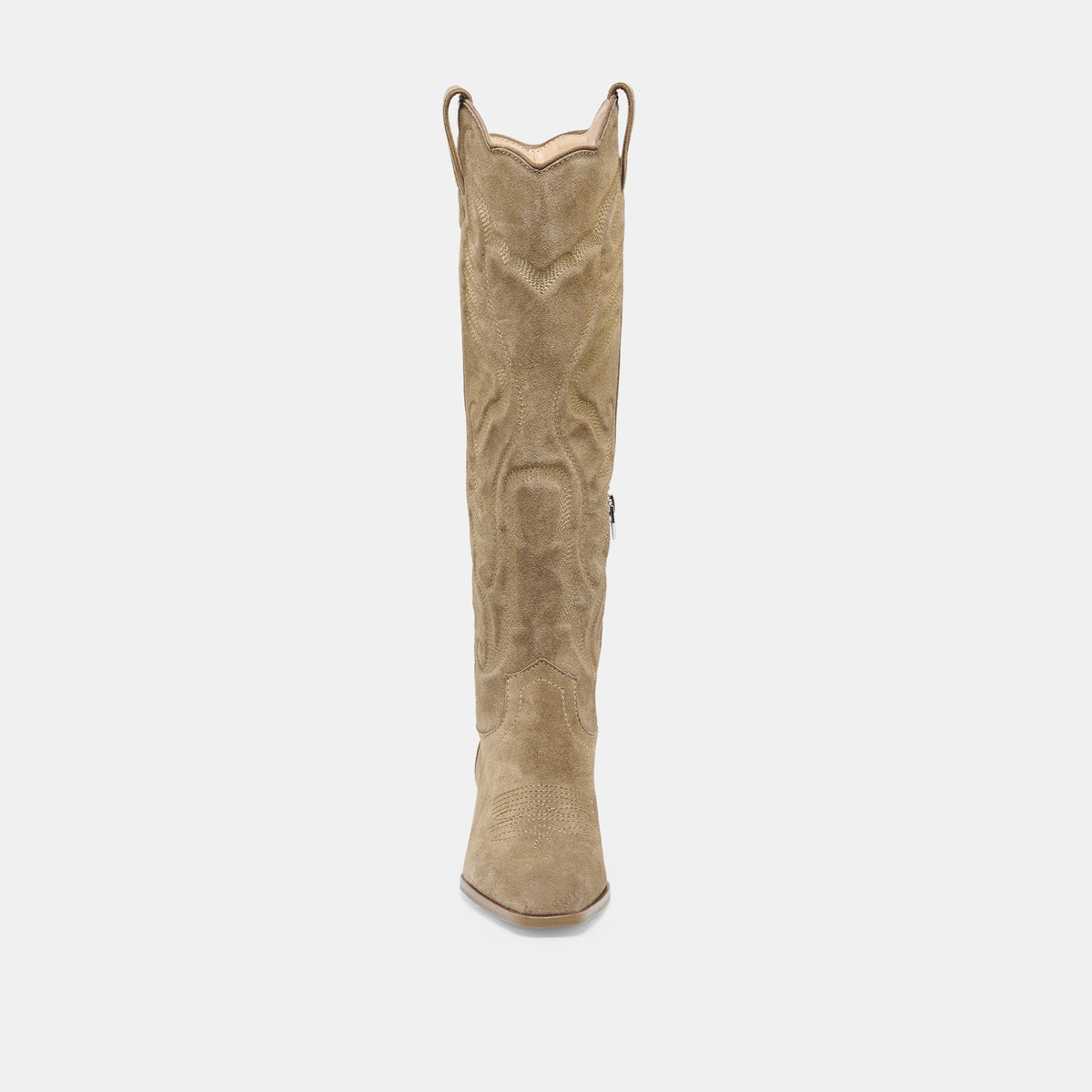 Dolce Vita SHOES LUNI Taupe Suede Knee-High Pointed Toe Western Boots