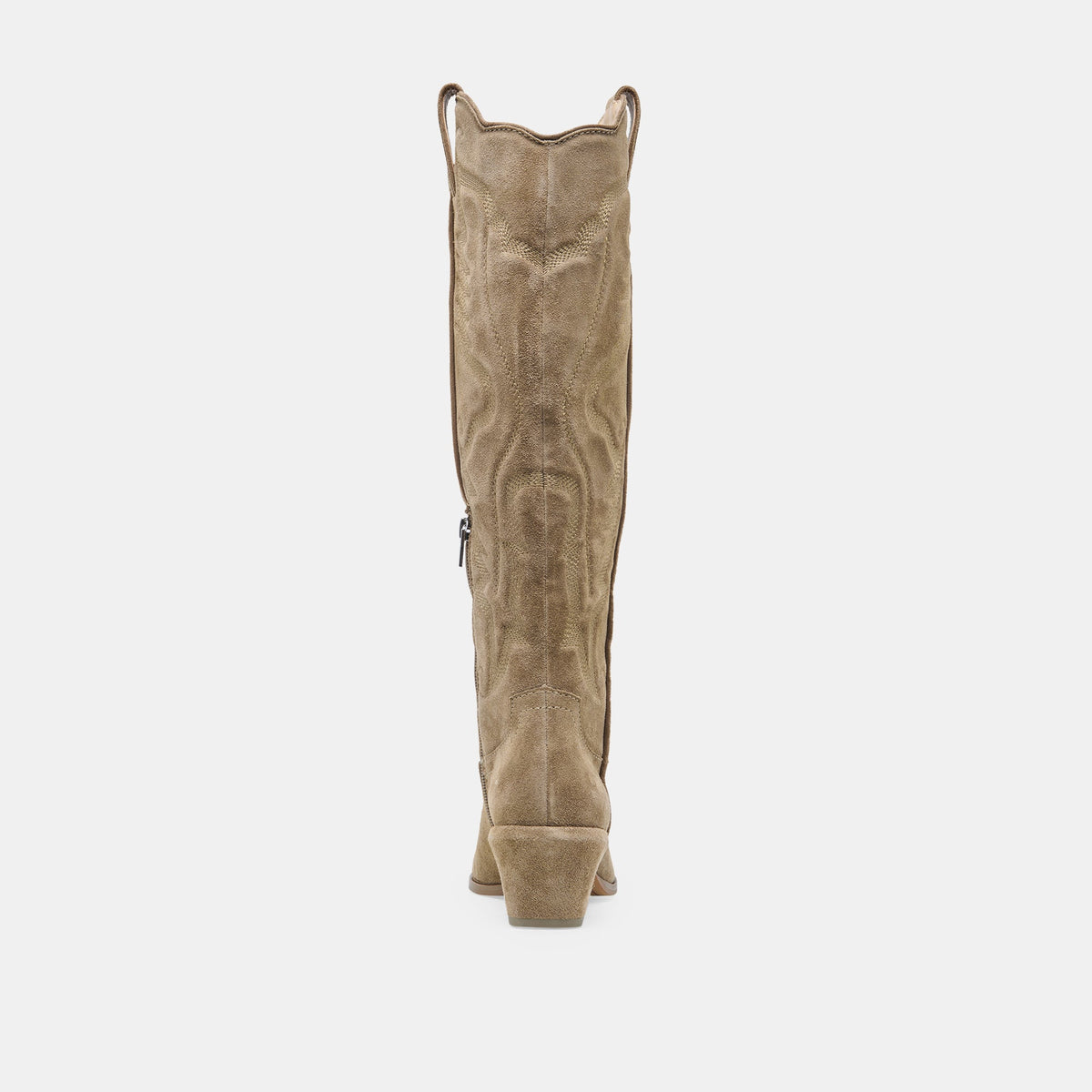 Dolce Vita SHOES LUNI Taupe Suede Knee-High Pointed Toe Western Boots