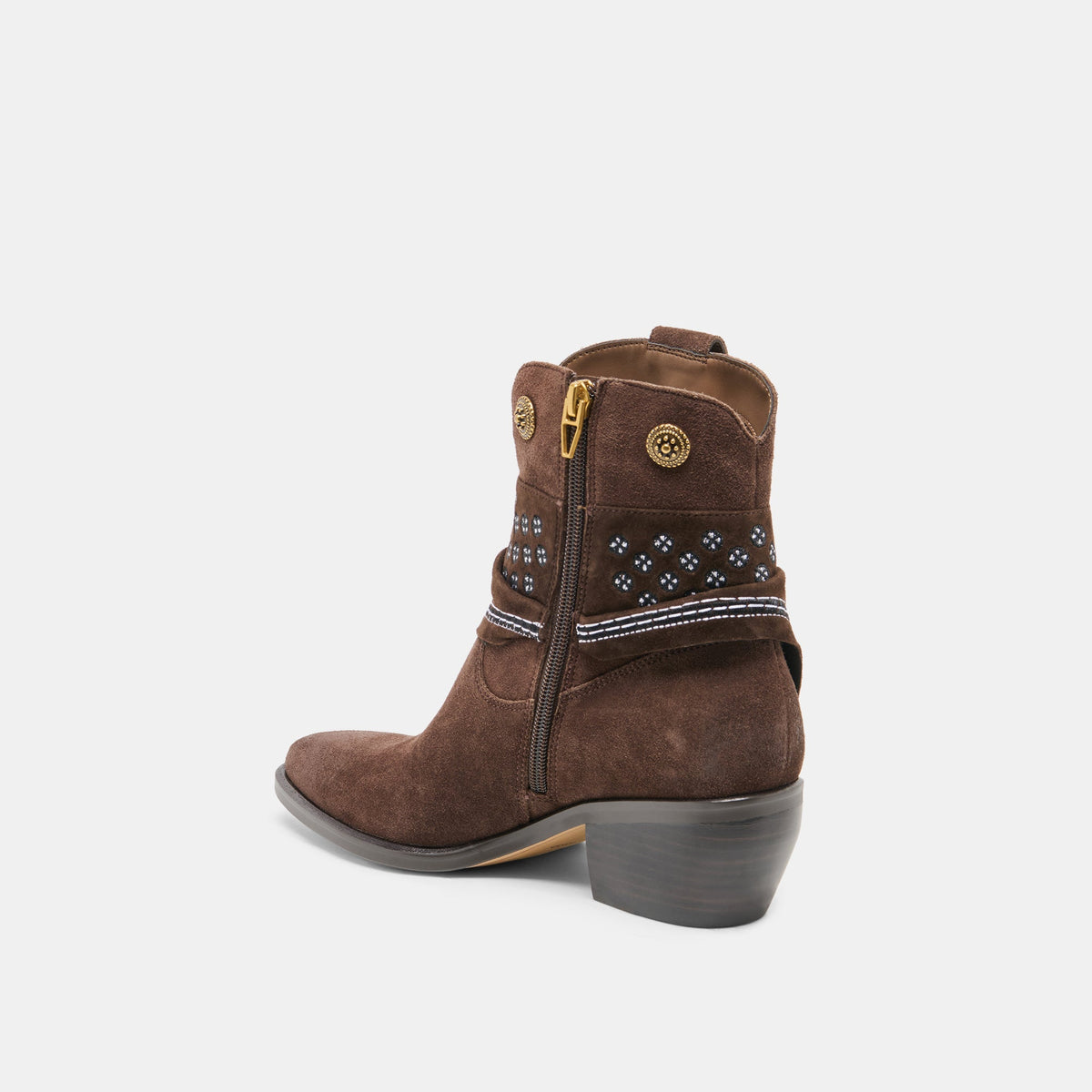 Dolce Vita SHOES MEKALA Dk Brown Suede Pointed-Toe Ankle Western Boots
