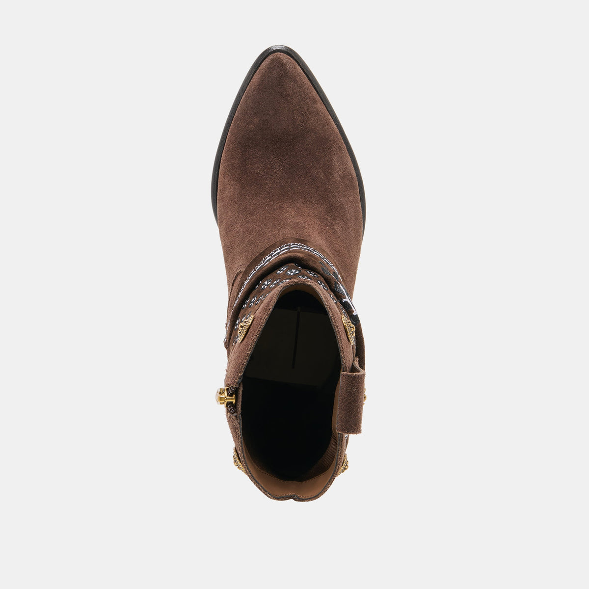 Dolce Vita SHOES MEKALA Dk Brown Suede Pointed-Toe Ankle Western Boots