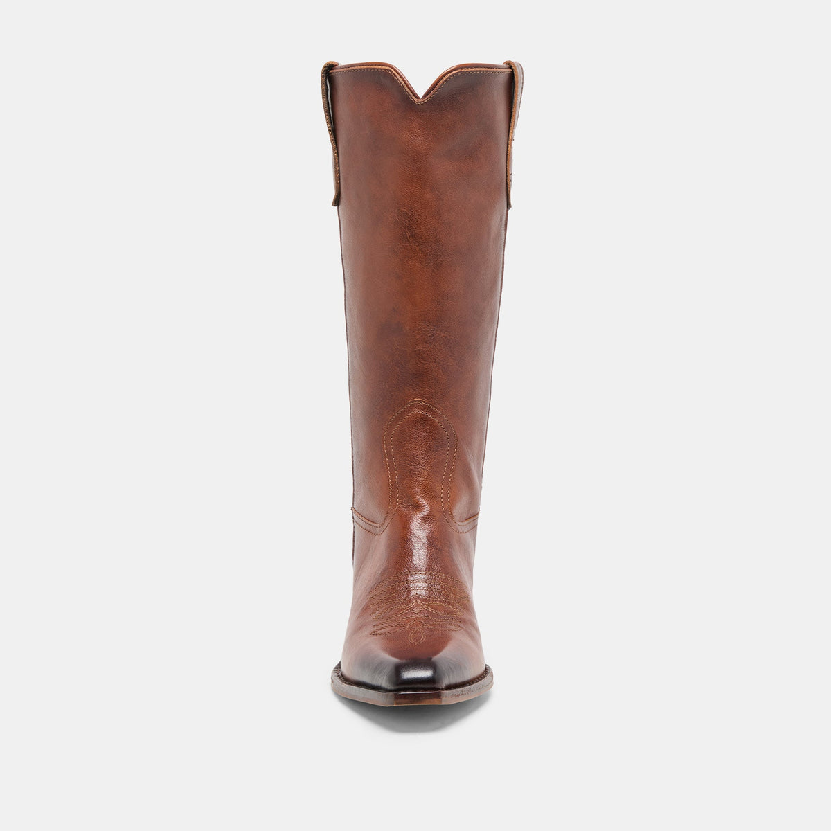 Dolce Vita SHOES VIGLA Chestnut Leather Pointed-Toe Western Boots